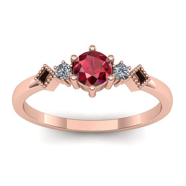 Inel cu rubin rotund