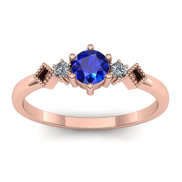 Inel cu safir rotund