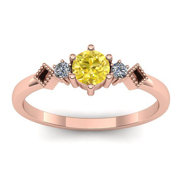 Inel de logodna cu safir galben rotund