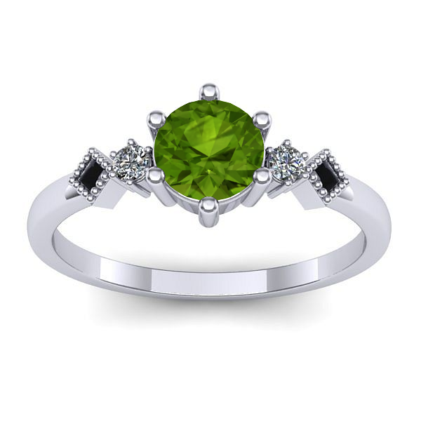 Inel logodna cu peridot rotund