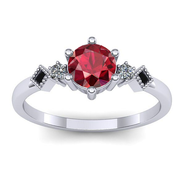Inel de logodna cu rubin rotund
