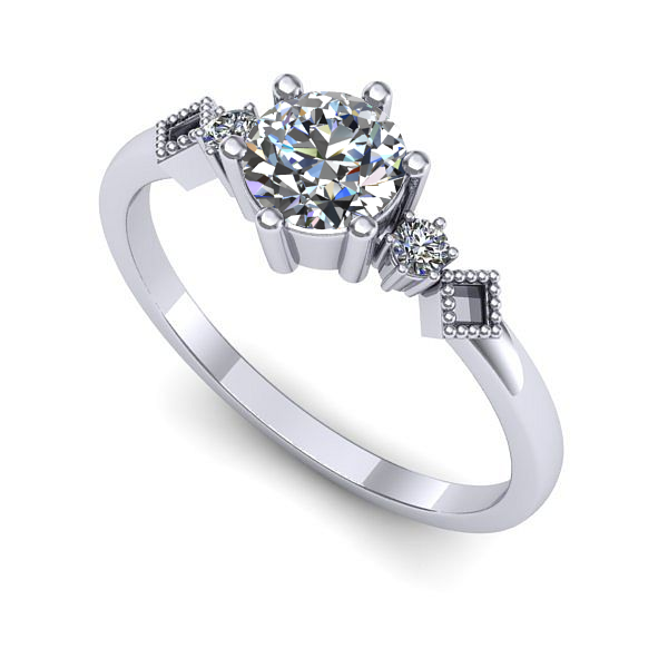 Inel logodna din aur alb cu diamant de laborator