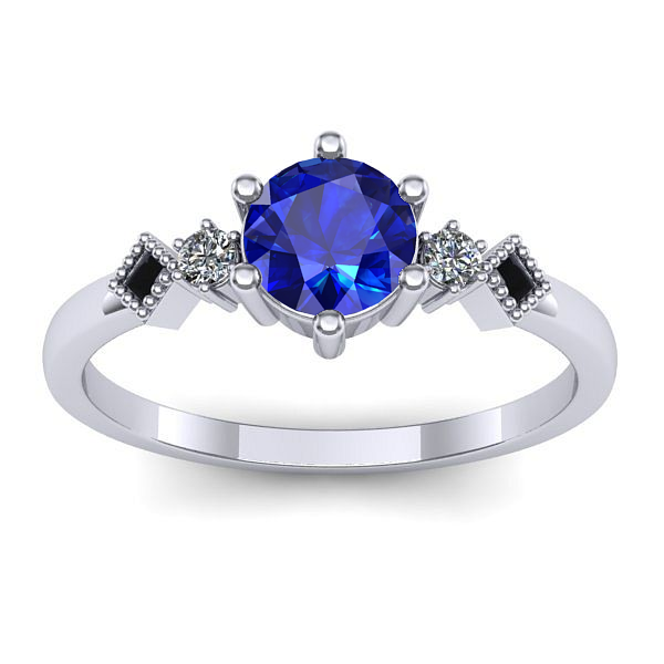 Inel logodna cu safir rotund