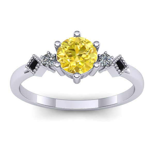 Inel de logodna cu safir galben rotund