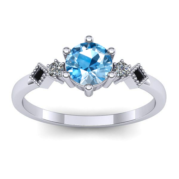 Inel de logodna cu topaz blue rotund
