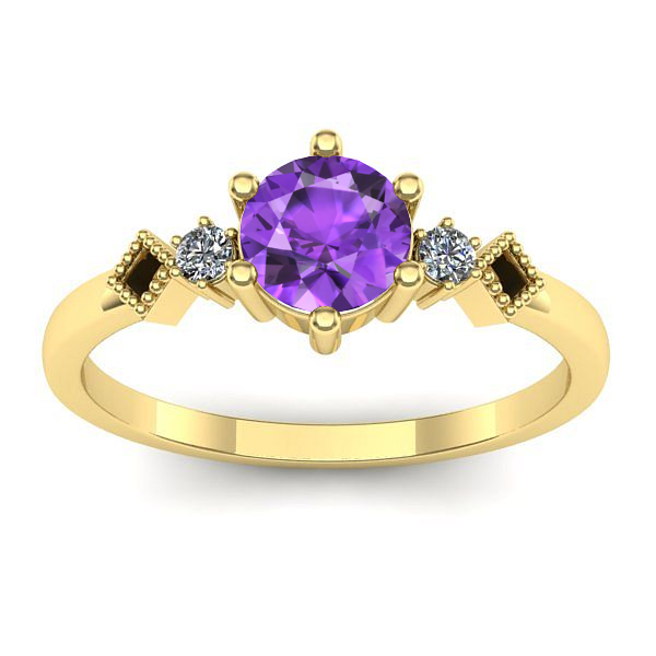 Inel cu ametist rotund