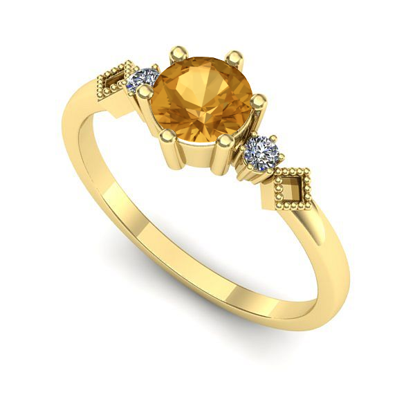 Inel de logodna din aur galben cu citrin