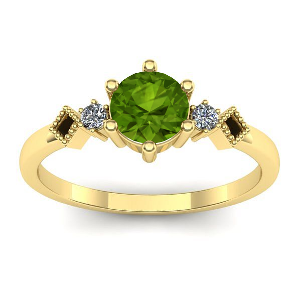 Inel logodna cu peridot rotund