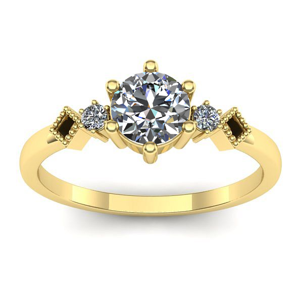 Inel de logodna cu safir alb rotund