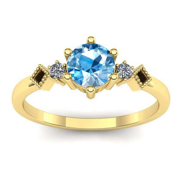 Inel cu topaz blue rotund