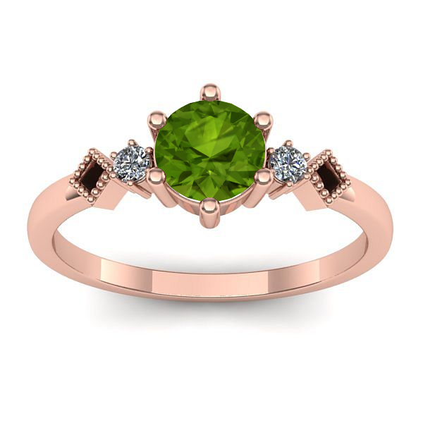 Inel cu peridot rotund