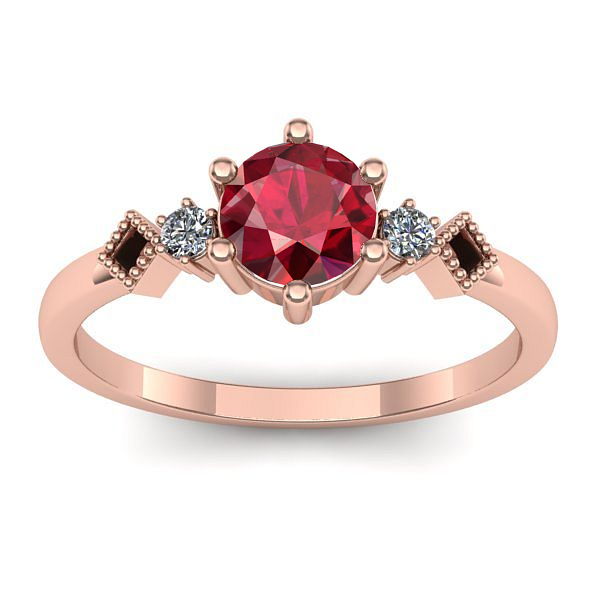 Inel cu rubin rotund