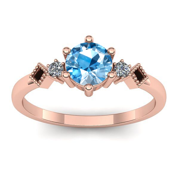 Inel de logodna cu topaz blue rotund