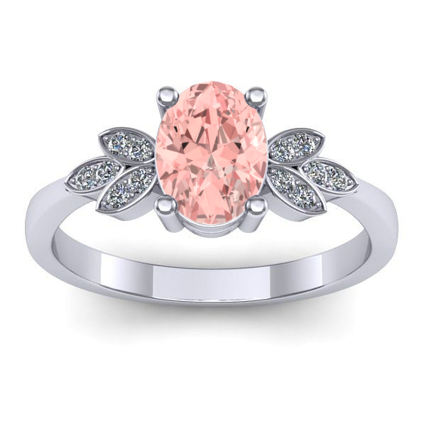 Inel logodna cu diamant de laborator roz oval