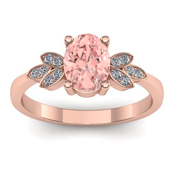 Inel de logodna cu diamant de laborator roz oval