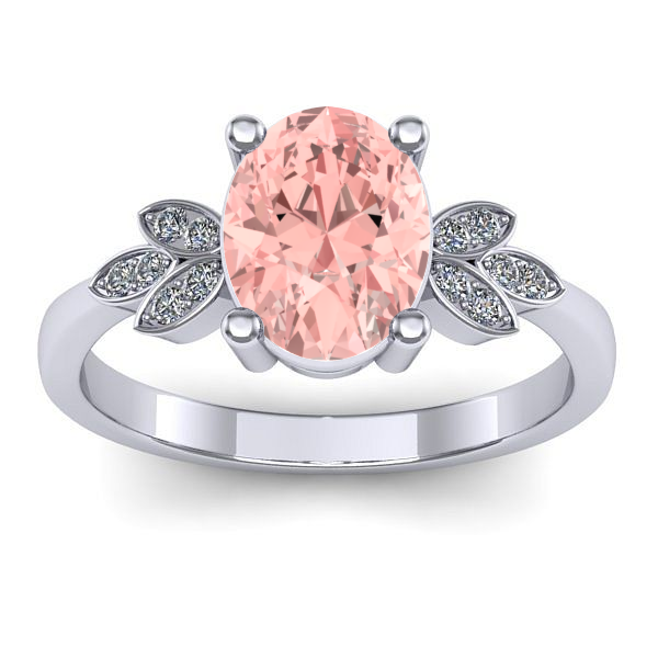Inel cu diamant de laborator roz oval