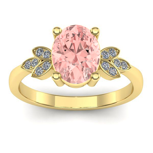 Inel logodna cu diamant de laborator roz oval