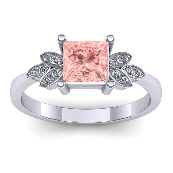 Inel de logodna cu diamant de laborator roz patrat