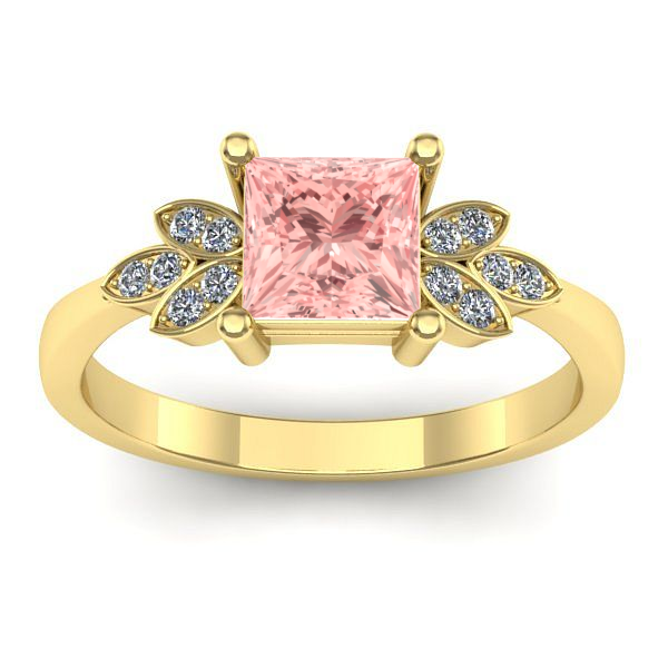 Inel de logodna cu diamant de laborator roz patrat