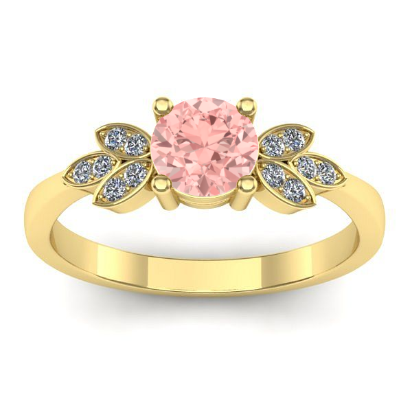 Inel de logodna cu diamant de laborator roz rotund