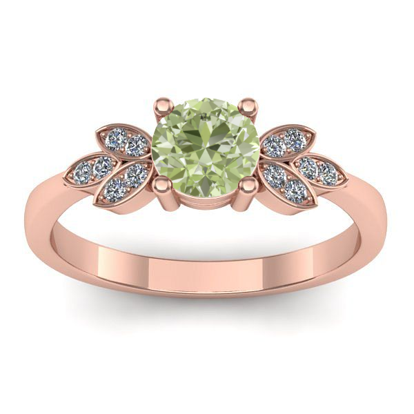 Inel logodna cu diamant de laborator verde rotund