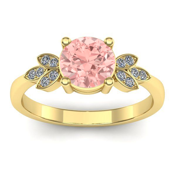 Inel logodna cu diamant de laborator roz rotund