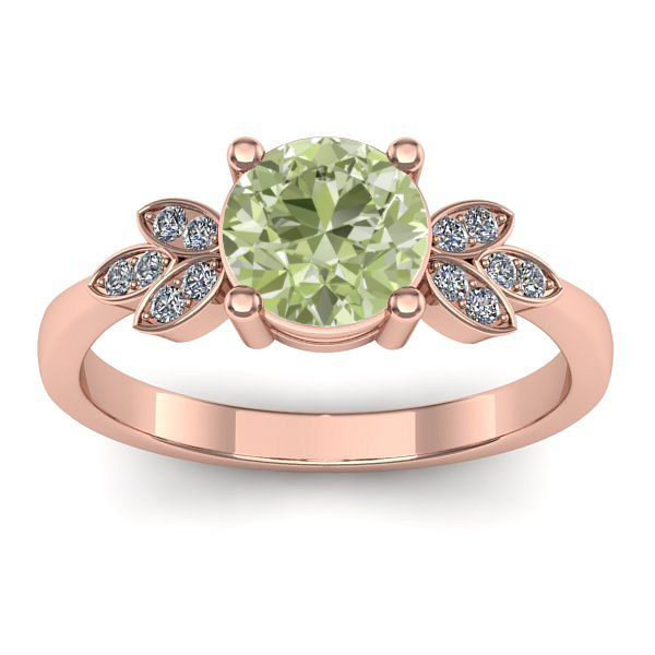 Inel logodna cu diamant de laborator verde rotund
