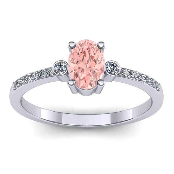 Inel de logodna cu diamant de laborator roz oval