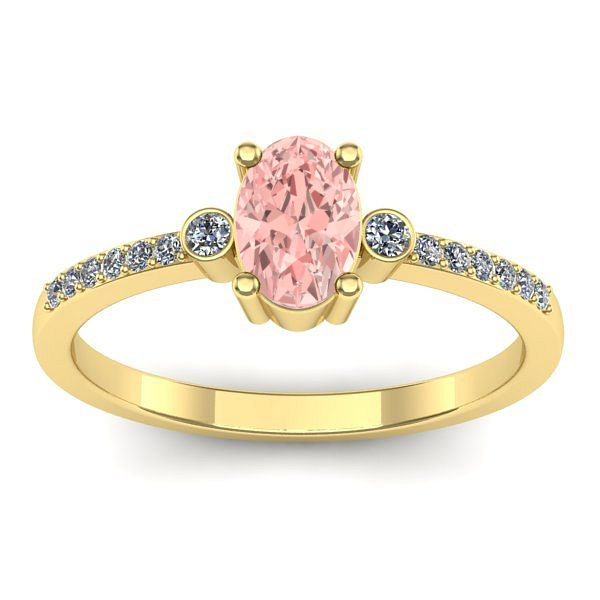 Inel de logodna cu diamant de laborator roz oval