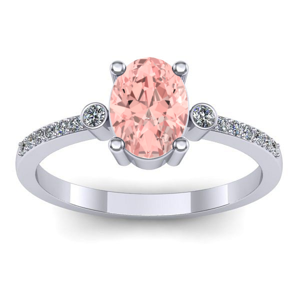 Inel cu diamant de laborator roz oval