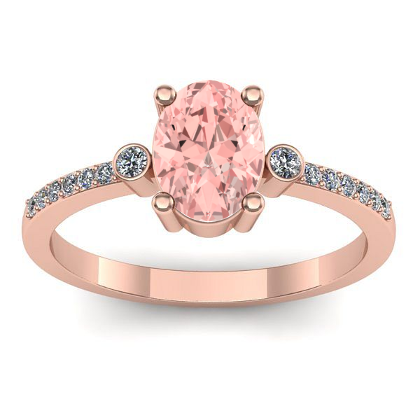 Inel logodna cu diamant de laborator roz oval