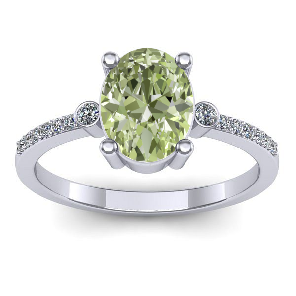 Inel de logodna cu diamant de laborator verde oval