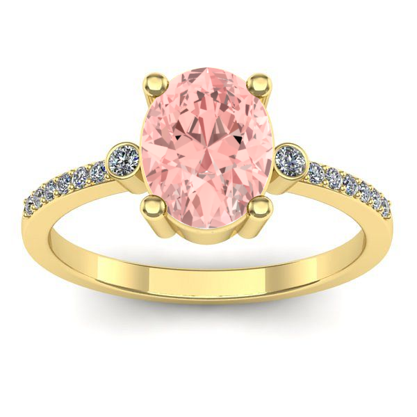 Inel de logodna cu diamant de laborator roz oval