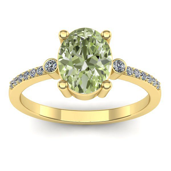 Inel de logodna cu diamant de laborator verde oval