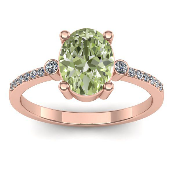Inel de logodna cu diamant de laborator verde oval