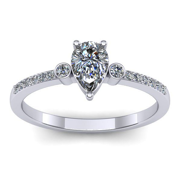 Inel de logodna cu diamant natural pear