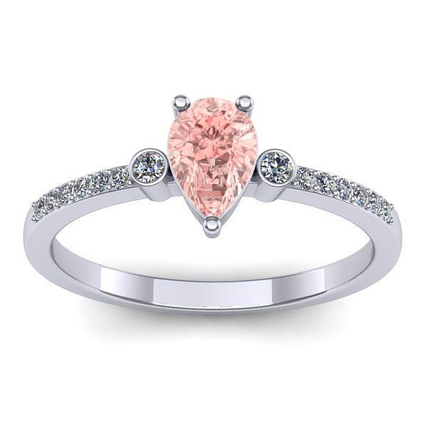 Inel cu diamant de laborator roz lacrima