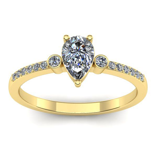 Inel de logodna cu diamant natural pear