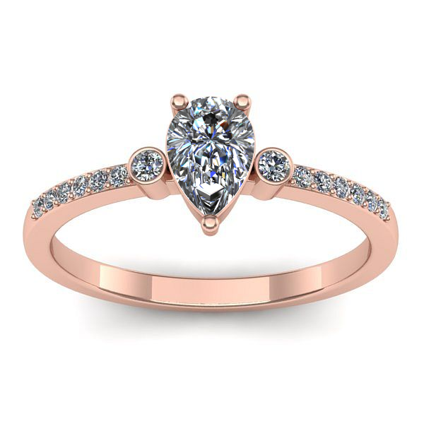 Inel de logodna cu diamant natural pear