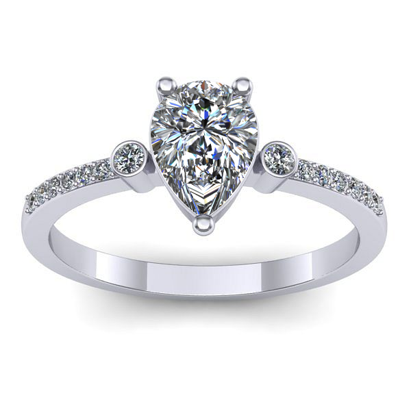 Inel de logodna cu diamant natural pear