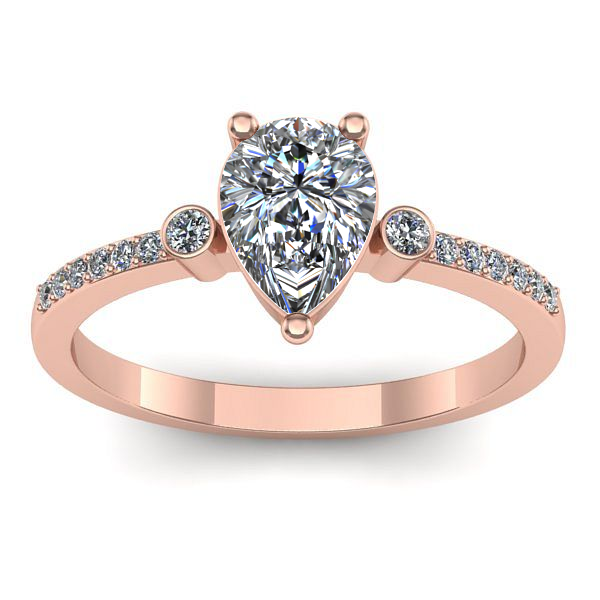 Inel de logodna cu diamant natural pear