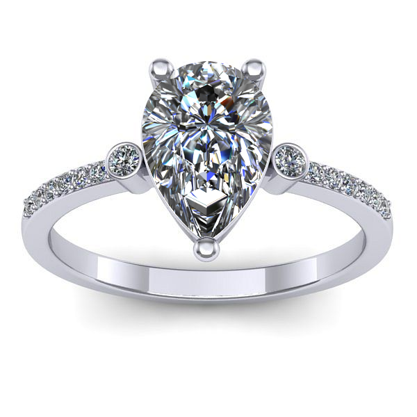 Inel de logodna cu diamant natural pear