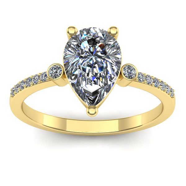 Inel de logodna cu diamant natural pear