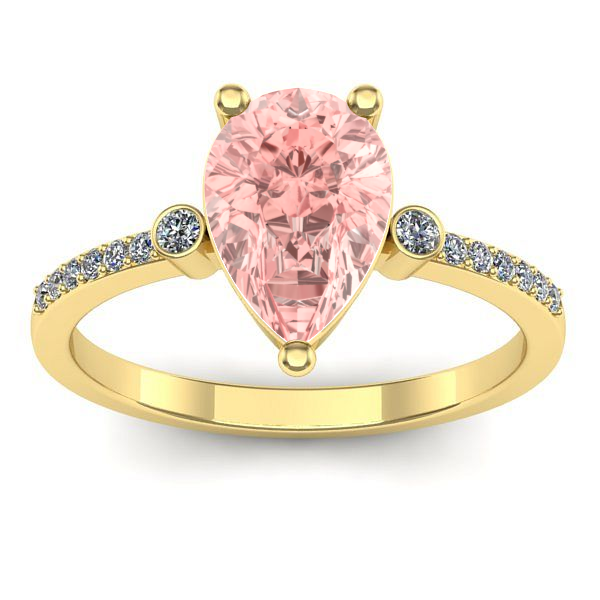 Inel de logodna cu diamant de laborator roz lacrima