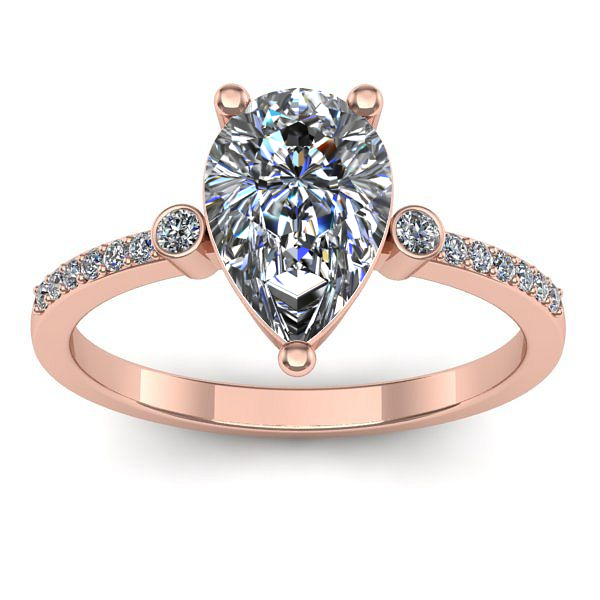 Inel de logodna cu diamant natural pear