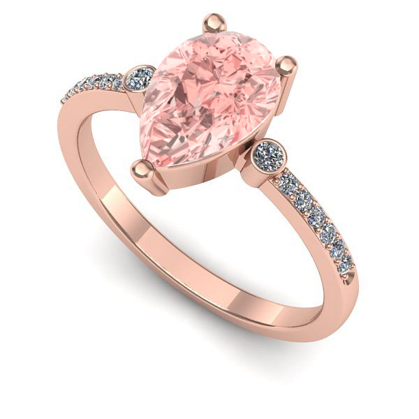 Inel logodna din aur roz cu diamant de laborator roz