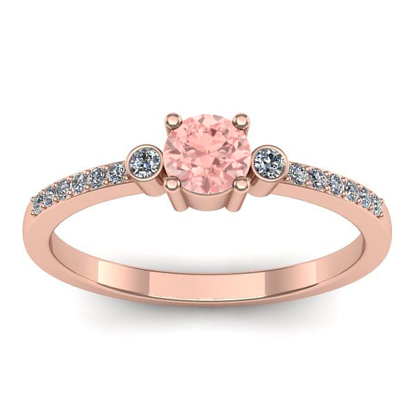 Inel de logodna cu diamant de laborator roz rotund