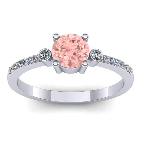 Inel logodna cu diamant de laborator roz rotund