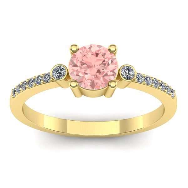 Inel logodna cu diamant de laborator roz rotund