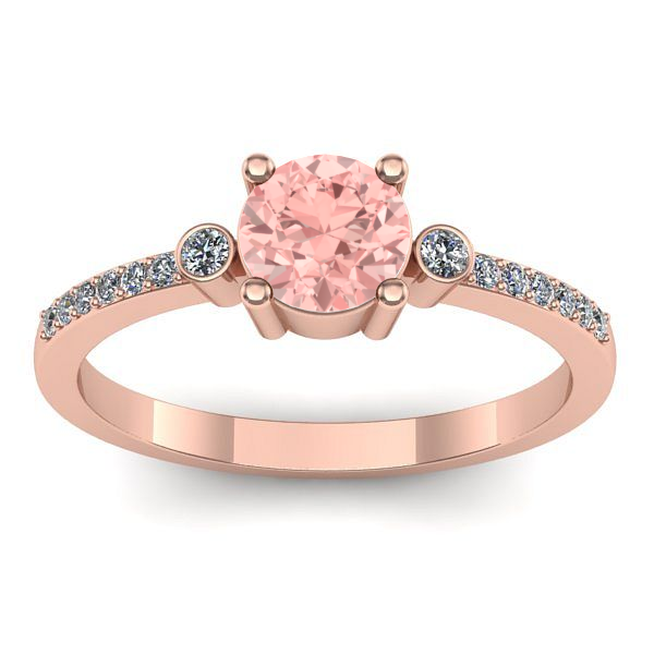 Inel de logodna cu diamant de laborator roz rotund
